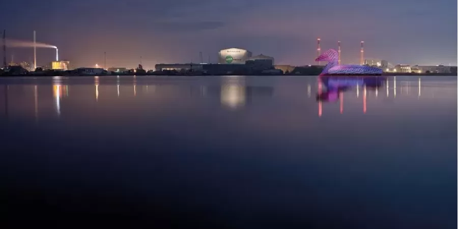 اردکی غول پیکر با پنل های خورشیدی؛ نمادی جذاب برای شهری پاک